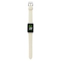 For Samsung Galaxy Fit 3 Sewing Thread Genuine Leather Watch Band(Creamy White)