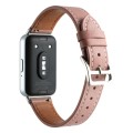 For Samsung Galaxy Fit 3 Sewing Thread Genuine Leather Watch Band(Dark Pink)