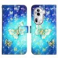 For OPPO Reno11 Pro 5G Global 3D Painting Horizontal Flip Leather Phone Case(Golden Butterfly)