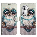For OPPO Reno11 Pro 5G Global 3D Painting Horizontal Flip Leather Phone Case(Grey Owl)