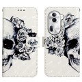 For OPPO Reno11 Pro 5G Global 3D Painting Horizontal Flip Leather Phone Case(Skull)