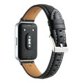 For Samsung Galaxy Fit 3 Pointed Tail Genuine Leather Watch Band(Black)