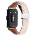 For Samsung Galaxy Fit 3 Litchi Texture Magnetic Buckle Slim Leather Watch Band(Apricot)