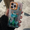 For iPhone 15 Splash-ink AI Cute Dragon PC Hybrid TPU Phone Case(Green Dragon)