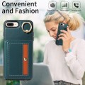 For iPhone 7 / 8 / SE 2022 Crossbodys Card Bag Ring Holder Leather Phone Case(Green)
