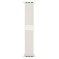 For Apple Watch SE 2023 44mm Carbon Fiber Texture Snap Buckle Nylon Watch Band(Starlight)
