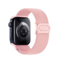 For Apple Watch SE 2023 40mm Carbon Fiber Texture Snap Buckle Nylon Watch Band(Pink)
