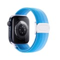 For Apple Watch Ultra 2 49mm Carbon Fiber Texture Snap Buckle Nylon Watch Band(Gradient Blue)