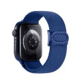 For Apple Watch Series 9 45mm Carbon Fiber Texture Snap Buckle Nylon Watch Band(Blue)