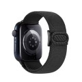 For Apple Watch Ultra 49mm Carbon Fiber Texture Snap Buckle Nylon Watch Band(Black)