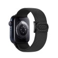 For Apple Watch Series 8 45mm Carbon Fiber Texture Snap Buckle Nylon Watch Band(Black)