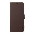 For iPhone 15 ABEEL Side-Magnetic Litchi Pattern Leather RFID Phone Case(Brown)