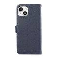 For iPhone 15 ABEEL Side-Magnetic Litchi Pattern Leather RFID Phone Case(Blue)