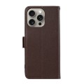 For iPhone 14 Pro ABEEL Side-Magnetic Litchi Pattern Leather RFID Phone Case(Brown)