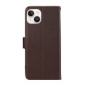 For iPhone 13 ABEEL Side-Magnetic Litchi Pattern Leather RFID Phone Case(Brown)