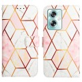 For OPPO A79 5G PT003 Marble Pattern Flip Leather Phone Case(Pink White)