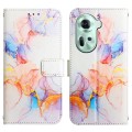 For OPPO Reno11 5G Global PT003 Marble Pattern Flip Leather Phone Case(Galaxy Marble White)