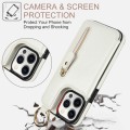 For iPhone 12 Pro Max Litchi Texture Zipper Double Buckle Card Bag Phone Case(White)