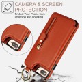 For iPhone 8 Plus / 7 Plus Litchi Texture Zipper Double Buckle Card Bag Phone Case(Brown)