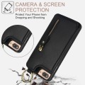 For iPhone 8 Plus / 7 Plus Litchi Texture Zipper Double Buckle Card Bag Phone Case(Black)