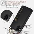 For iPhone XS / X Litchi Texture Zipper Double Buckle Card Bag Phone Case(Black)