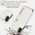 For iPhone XS / X Litchi Texture Zipper Double Buckle Card Bag Phone Case(White)