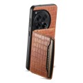 For OnePlus Ace 3 Crocodile Texture Card Bag Design Full Coverage Phone Case(Brown)