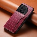 For OnePlus Ace 3 Crocodile Texture Card Bag Design Full Coverage Phone Case(Red)
