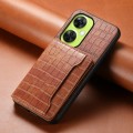 For OnePlus Nord CE 3 Lite Crocodile Texture Card Bag Design Full Coverage Phone Case(Brown)