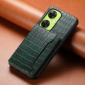 For OnePlus Nord CE 3 Lite Crocodile Texture Card Bag Design Full Coverage Phone Case(Green)