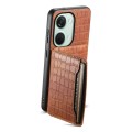 For OnePlus Ace 2V Crocodile Texture Card Bag Design Full Coverage Phone Case(Brown)