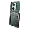 For OnePlus Ace 2V Crocodile Texture Card Bag Design Full Coverage Phone Case(Green)
