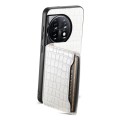 For OnePlus 11 Crocodile Texture Card Bag Design Full Coverage Phone Case(White)