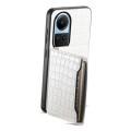For OPPO Reno10 5G Global Crocodile Texture Card Bag Design Full Coverage Phone Case(White)