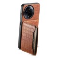 For Realme 11 5G Crocodile Texture Card Bag Design Full Coverage Phone Case(Brown)