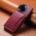 For Realme 11 5G Crocodile Texture Card Bag Design Full Coverage Phone Case(Red)