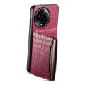 For Realme 11 5G Crocodile Texture Card Bag Design Full Coverage Phone Case(Red)
