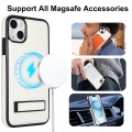 For iPhone 15 Plus Retro Leather Invisible Stand MagSafe Phone Case(White)