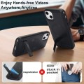 For iPhone 15 Plus Retro Leather Invisible Stand MagSafe Phone Case(Black)