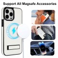For iPhone 14 Pro Max Retro Leather Invisible Stand MagSafe Phone Case(White)