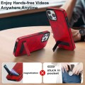 For iPhone 14 Pro Max Retro Leather Invisible Stand MagSafe Phone Case(Red)