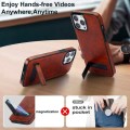 For iPhone 14 Pro Max Retro Leather Invisible Stand MagSafe Phone Case(Brown)