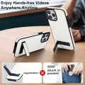 For iPhone 14 Pro Retro Leather Invisible Stand MagSafe Phone Case(White)