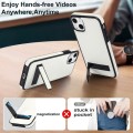 For iPhone 14 Plus Retro Leather Invisible Stand MagSafe Phone Case(White)