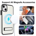 For iPhone 14 Retro Leather Invisible Stand MagSafe Phone Case(White)