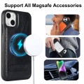For iPhone 14 Retro Leather Invisible Stand MagSafe Phone Case(Black)