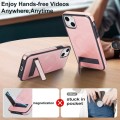 For iPhone 14 Retro Leather Invisible Stand MagSafe Phone Case(Rose Gold)
