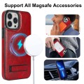 For iPhone 13 Pro Retro Leather Invisible Stand MagSafe Phone Case(Red)