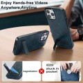 For iPhone 13 Pro Retro Leather Invisible Stand MagSafe Phone Case(Blue)