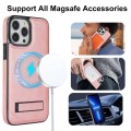 For iPhone 13 Pro Retro Leather Invisible Stand MagSafe Phone Case(Rose Gold)